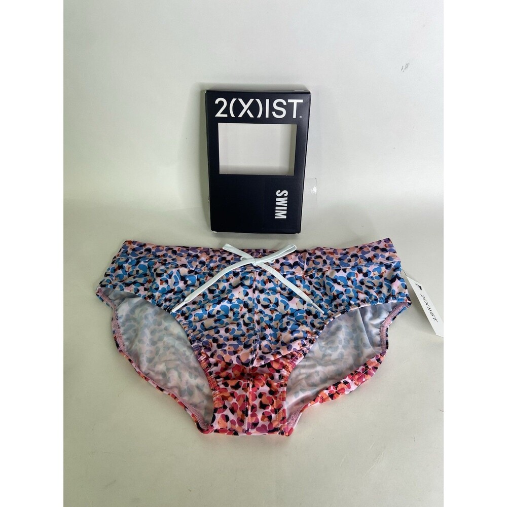 2XIST Rio Swim Brief Swimwear Bottoms Ombre Leopard Multicolor Print Mens Size L